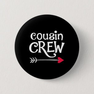 Red Heart And Arrow Cousin Crew Kids And Girls 2 Inch Round Button
