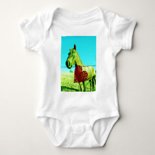 Red Heart and  Horse Baby Bodysuit