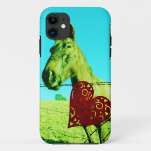 Red Heart and  Horse iPhone 11 Case
