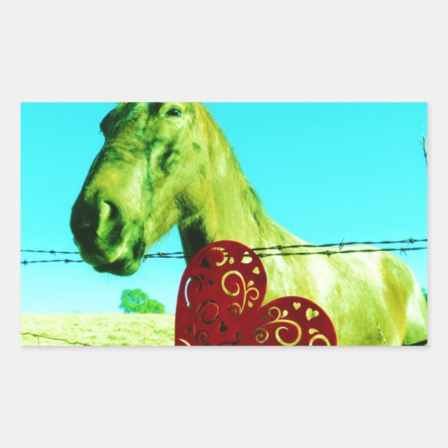 Red Heart and  Horse Sticker (Front)