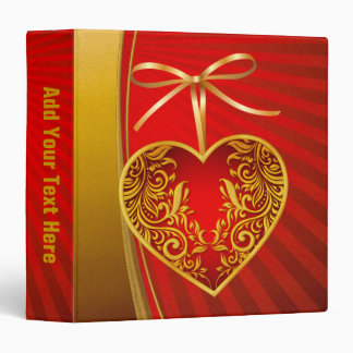 Red Heart and Ribbon Bow Binder