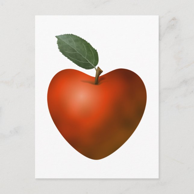 Red Heart Apple - postcard (Front)