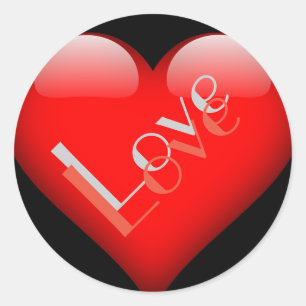 Red Heart Attractive Parisian Love Wedding Classic Round Sticker