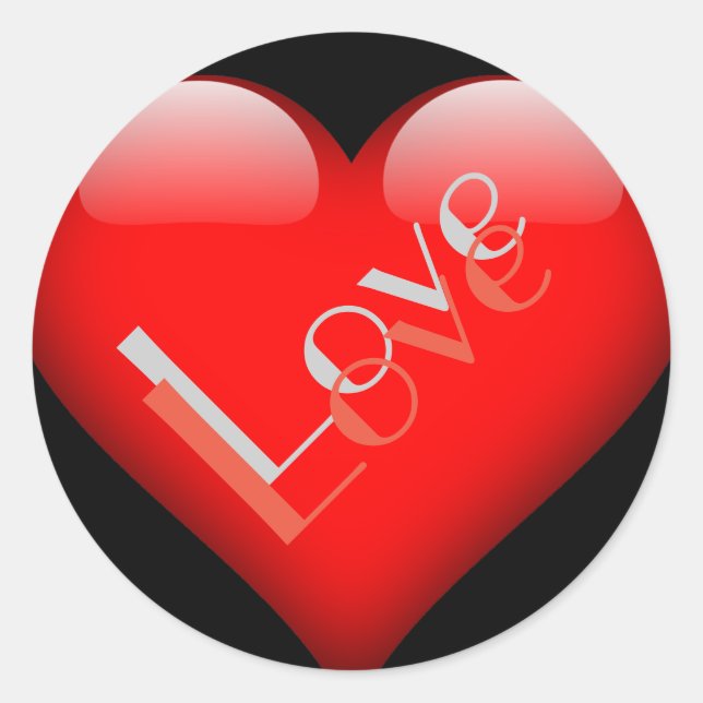 Red Heart Attractive Parisian Love Wedding Classic Round Sticker (Front)