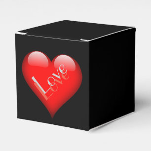 Red Heart Attractive Parisian Love Wedding Favor Box