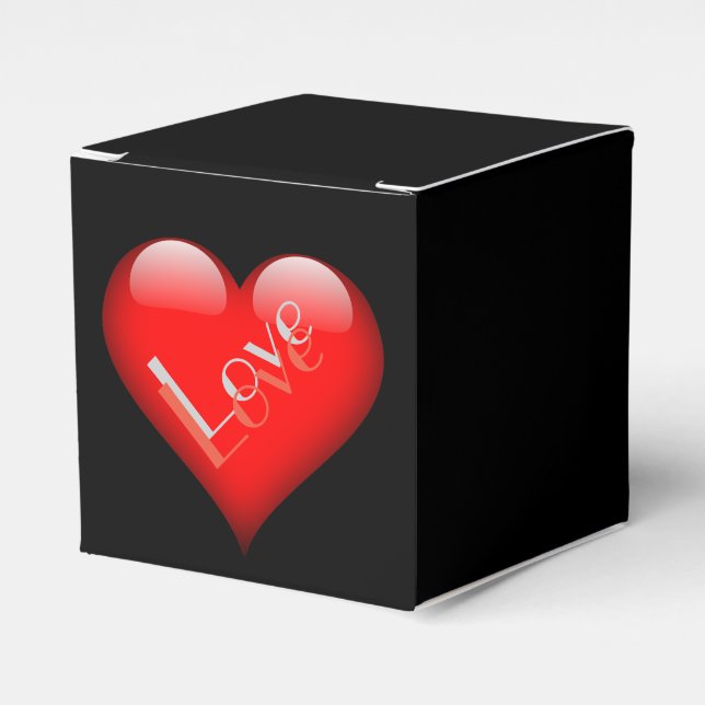 Red Heart Attractive Parisian Love Wedding Favor Box (Front Side)