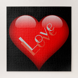 Red Heart Attractive Parisian Love Wedding Jigsaw Puzzle