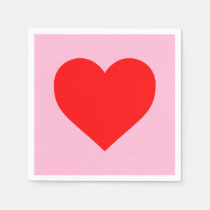 Red Heart Beat Pastel Pink Napkin