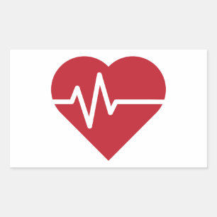 Red Heart Beats Sticker