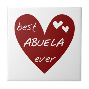 Red Heart Best Abuela Ever Gifts Tile