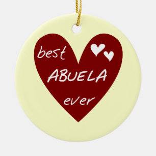 Red Heart Best Abuela Ever T-shirts and Gifts Ceramic Ornament