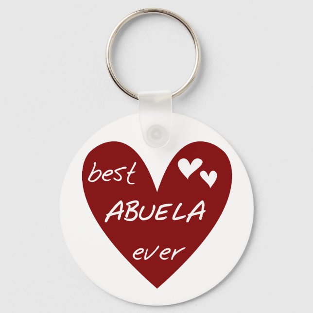 Red Heart Best Abuela Ever T-shirts and Gifts Keychain (Front)