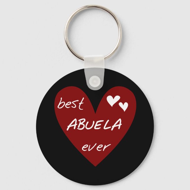 Red Heart Best Abuela Ever T-shirts and Gifts Keychain (Front)