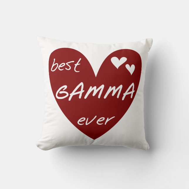 Red Heart Best Gamma Ever Gifts Throw Pillow (Front)