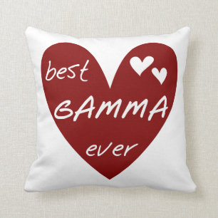 Red Heart Best Gamma Ever Gifts Throw Pillow