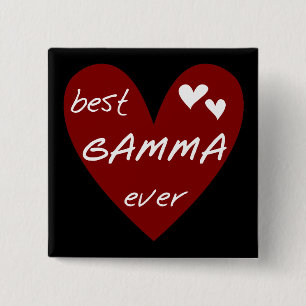 Red Heart Best Gamma Ever Tshirts and Gifts 2 Inch Square Button