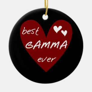 Red Heart Best Gamma Ever Tshirts and Gifts Ceramic Ornament