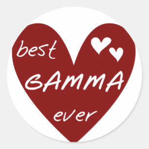 Red Heart Best Gamma Ever Tshirts and Gifts Classic Round Sticker
