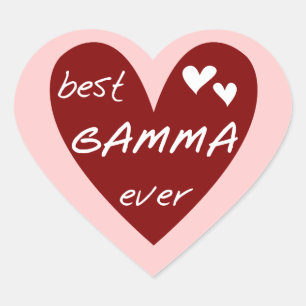 Red Heart Best Gamma Ever Tshirts and Gifts Heart Sticker