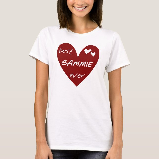 Red Heart Best Gammie Ever Tshirts and Gifts (Front)