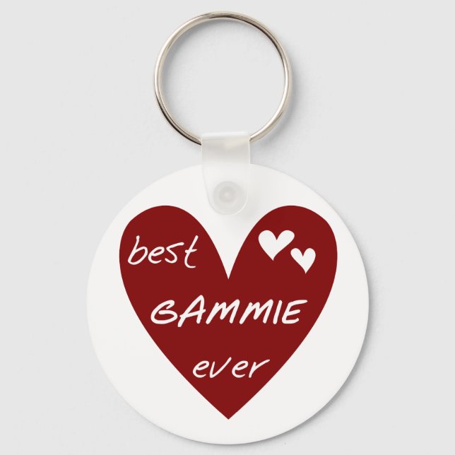 Red Heart Best Gammie Ever Tshirts and Gifts Keychain (Front)
