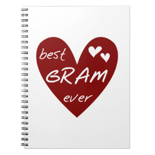 Red Heart Best Gram Ever Gifts Notebook
