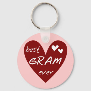 Red Heart Best Gram Ever Tshirts and Gifts Keychain