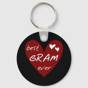 Red Heart Best Gram Ever Tshirts and Gifts Keychain