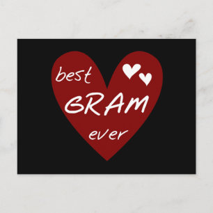 Red Heart Best Gram Ever Tshirts and Gifts Postcard