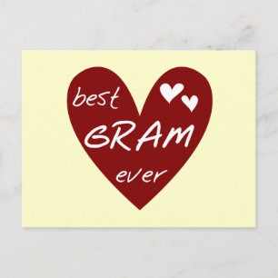 Red Heart Best Gram Ever Tshirts and Gifts Postcard