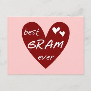 Red Heart Best Gram Ever Tshirts and Gifts Postcard