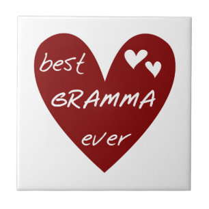 Red Heart Best Gramma Ever Gifts Tile