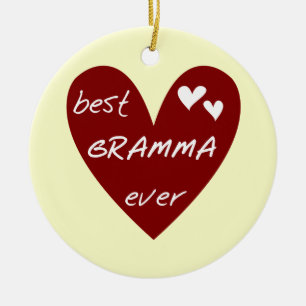 Red Heart Best Gramma Ever T-shirts and Gifts Ceramic Ornament