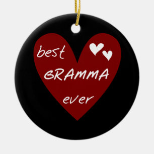 Red Heart Best Gramma Ever T-shirts and Gifts Ceramic Ornament
