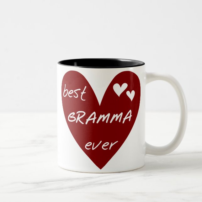 Red Heart Best Gramma Ever T-shirts and Gifts Two-Tone Coffee Mug (Right)