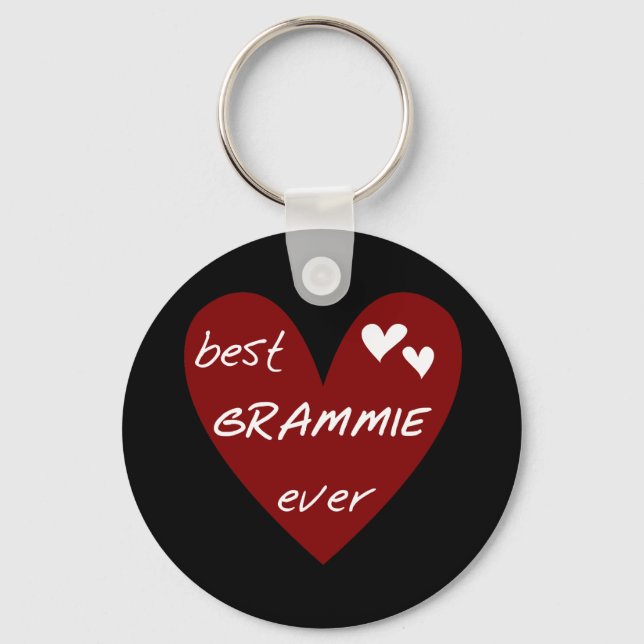 Red Heart Best Grammie Ever T-shirts and Gifts Keychain (Front)