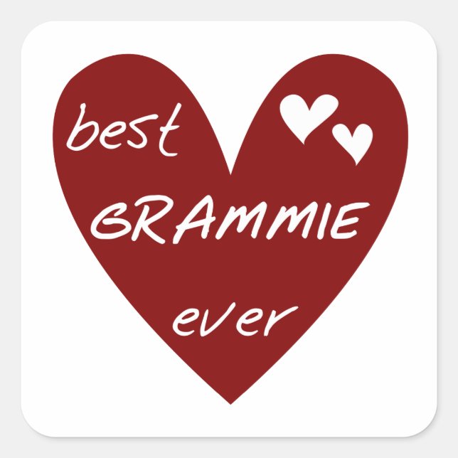 Red Heart Best Grammie Ever T-shirts and Gifts Square Sticker (Front)