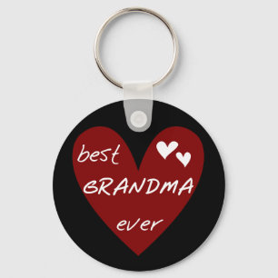 Red Heart Best Grandma Ever T-shirts and Gifts Keychain