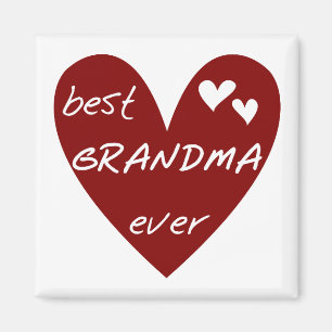 Red Heart Best Grandma Ever T-shirts and Gifts Magnet