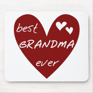 Red Heart Best Grandma Ever T-shirts and Gifts Mouse Pad