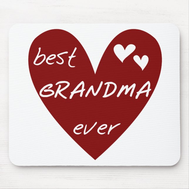 Red Heart Best Grandma Ever T-shirts and Gifts Mouse Pad (Front)