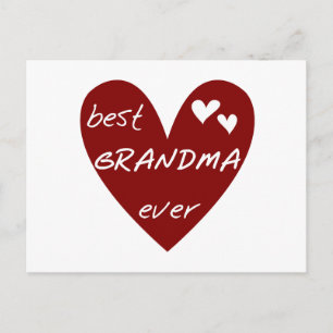 Red Heart Best Grandma Ever T-shirts and Gifts Postcard