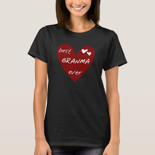 Red Heart Best Granma Ever T-shirts and Gifts (Front)