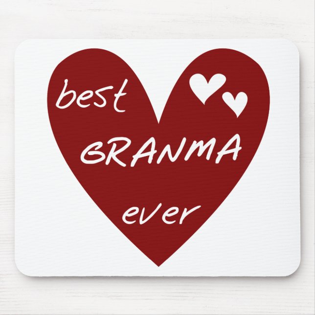 Red Heart Best Granma Ever T-shirts and Gifts Mouse Pad (Front)