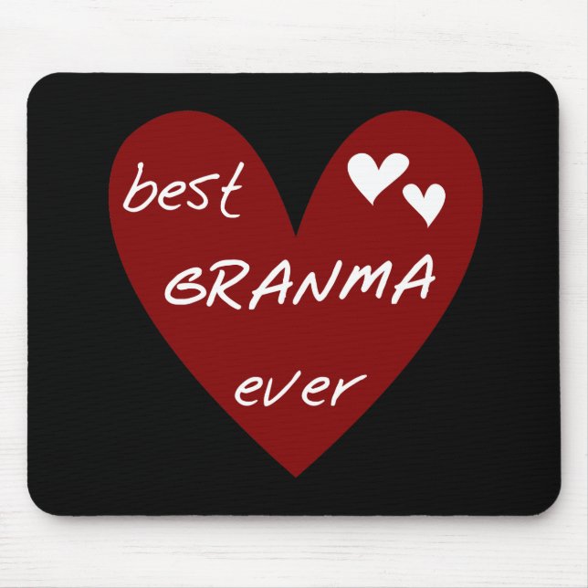 Red Heart Best Granma Ever T-shirts and Gifts Mouse Pad (Front)