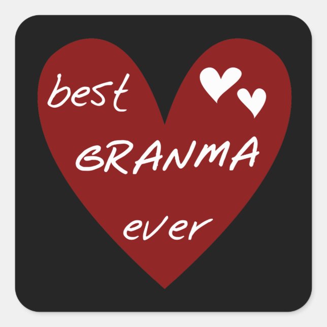 Red Heart Best Granma Ever T-shirts and Gifts Square Sticker (Front)