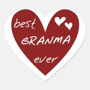 Red Heart Best Granma Ever T-shirts and Gifts Sticker