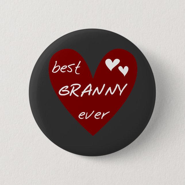 Red Heart Best Granny Ever Tshirts and Gifts 2 Inch Round Button (Front)