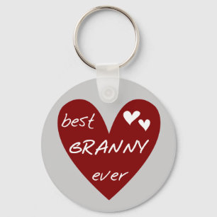 Red Heart Best Granny Ever Tshirts and Gifts Keychain