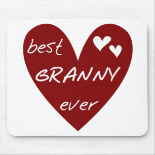 Red Heart Best Granny Ever Tshirts and Gifts Mouse Pad